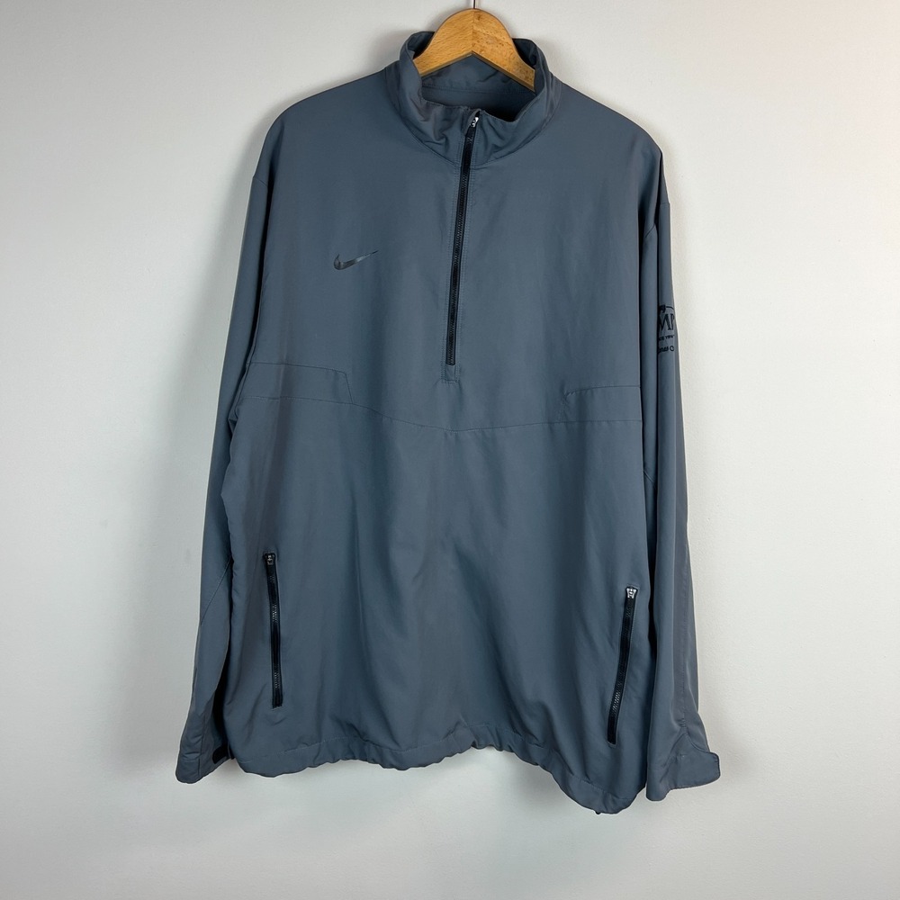 Nike 1/2 Zip Wind Shirt Jacket Mens 2XL Gray Pullover Long Sleeve Golf Kemps XXL
